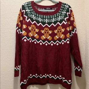 BloomChic, Excellent Condition, Maroon Gingerbread Sweater, Size 18/20